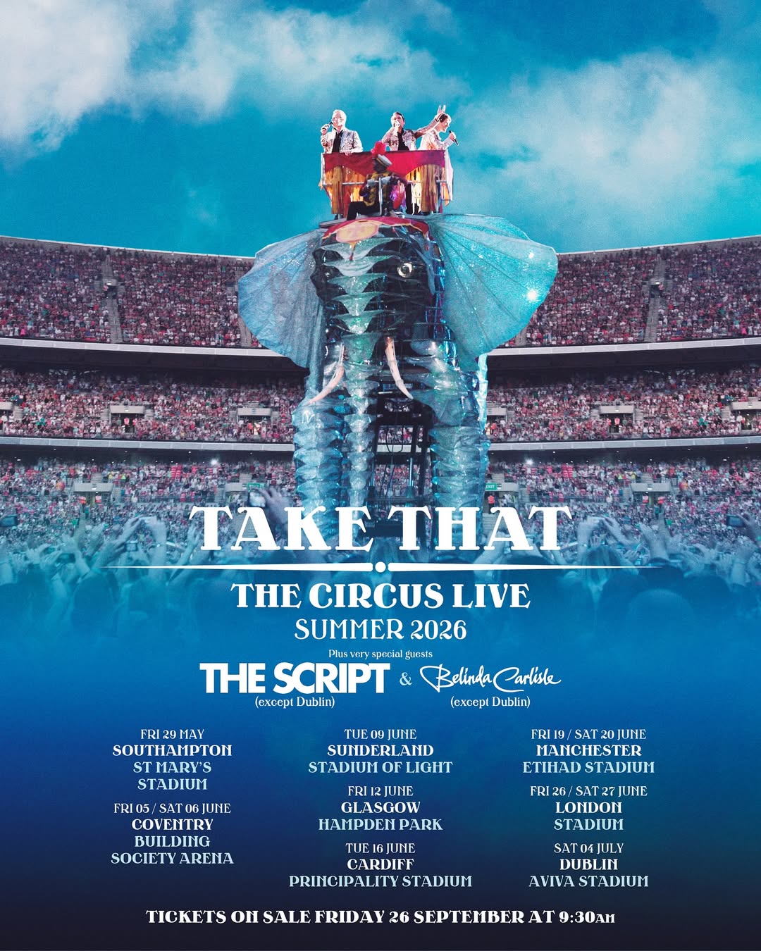 Take That Circus Live 2026 Tour Poster 2026